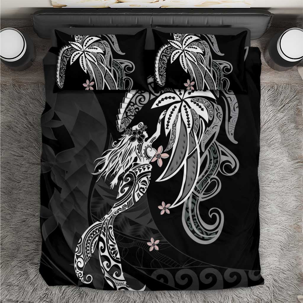 Polynesian Mermaid Plumeria Tribal Tattoo Bedding Set