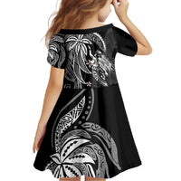 Polynesian Mermaid Plumeria Tribal Tattoo Family Matching Long Sleeve Bodycon Dress and Hawaiian Shirt