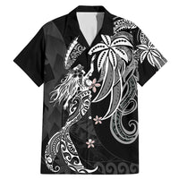 Polynesian Mermaid Plumeria Tribal Tattoo Family Matching Mermaid Dress and Hawaiian Shirt
