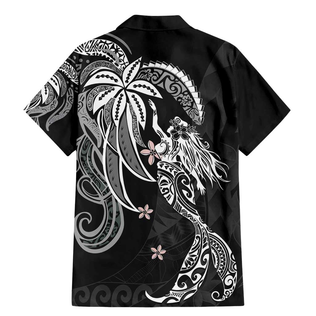 Polynesian Mermaid Plumeria Tribal Tattoo Family Matching Mermaid Dress and Hawaiian Shirt