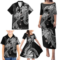 Polynesian Mermaid Plumeria Tribal Tattoo Family Matching Puletasi and Hawaiian Shirt