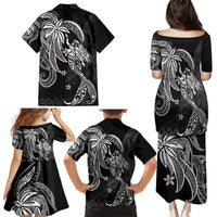 Polynesian Mermaid Plumeria Tribal Tattoo Family Matching Puletasi and Hawaiian Shirt