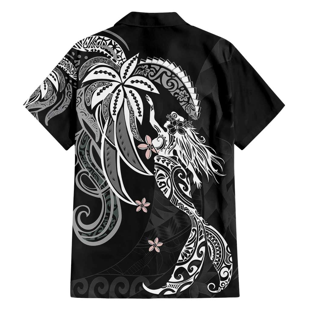 Polynesian Mermaid Plumeria Tribal Tattoo Family Matching Summer Maxi Dress and Hawaiian Shirt