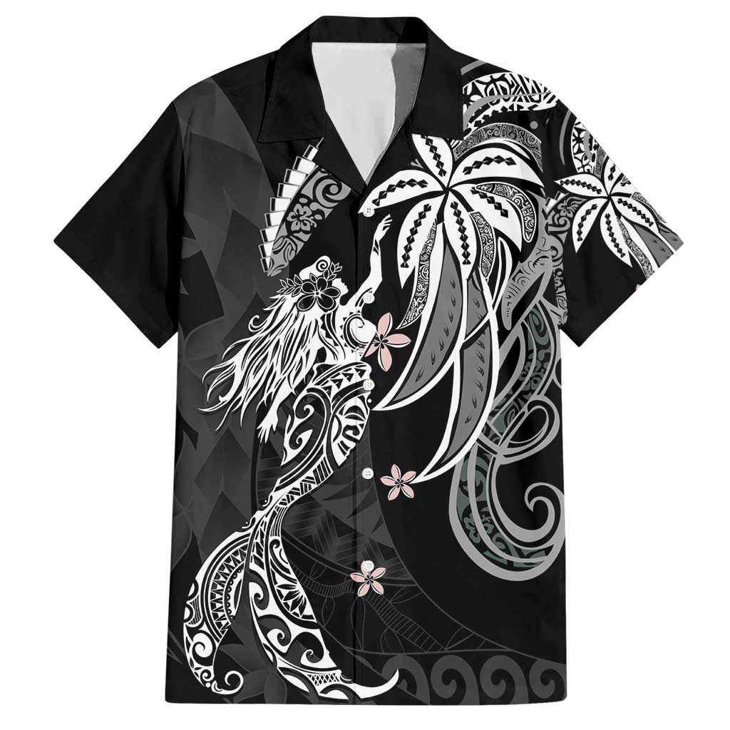 Polynesian Mermaid Plumeria Tribal Tattoo Hawaiian Shirt LT01 Black - Polynesian Pride