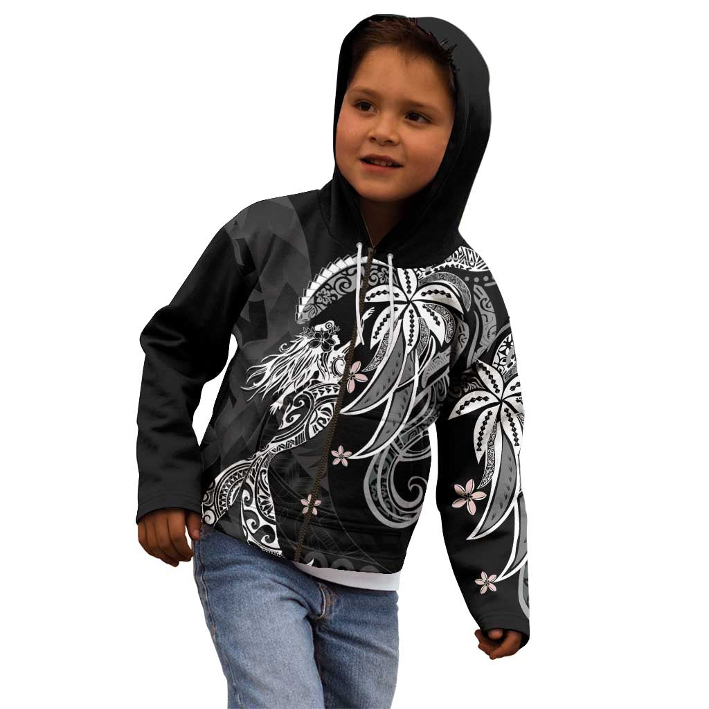 Polynesian Mermaid Plumeria Tribal Tattoo Kid Hoodie