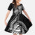 Polynesian Mermaid Plumeria Tribal Tattoo Kid Short Sleeve Dress