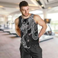 Polynesian Mermaid Plumeria Tribal Tattoo Men Tank Top LT01 Black - Polynesian Pride