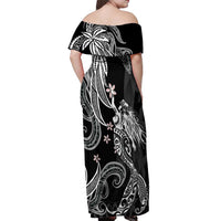 Polynesian Mermaid Plumeria Tribal Tattoo Off Shoulder Maxi Dress LT01 - Polynesian Pride