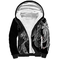Polynesian Mermaid Plumeria Tribal Tattoo Sherpa Hoodie LT01 Unisex Black - Polynesian Pride