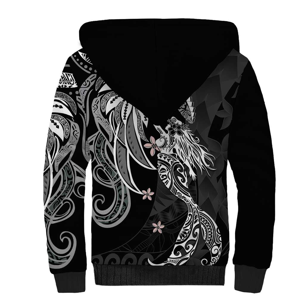 Polynesian Mermaid Plumeria Tribal Tattoo Sherpa Hoodie LT01 - Polynesian Pride