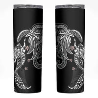 Polynesian Mermaid Plumeria Tribal Tattoo Skinny Tumbler