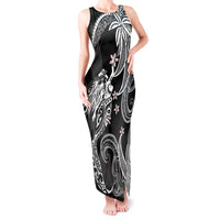 Polynesian Mermaid Plumeria Tribal Tattoo Tank Maxi Dress LT01 Women Black - Polynesian Pride