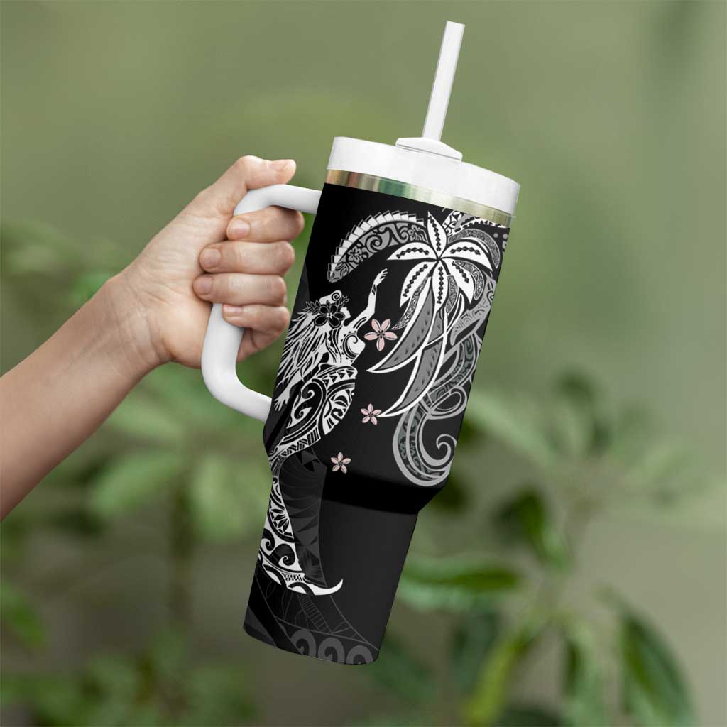 Polynesian Mermaid Plumeria Tribal Tattoo Tumbler With Handle LT01 - Polynesian Pride