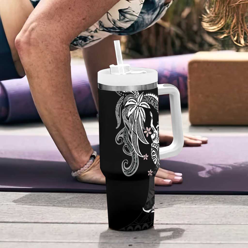 Polynesian Mermaid Plumeria Tribal Tattoo Tumbler With Handle LT01 - Polynesian Pride