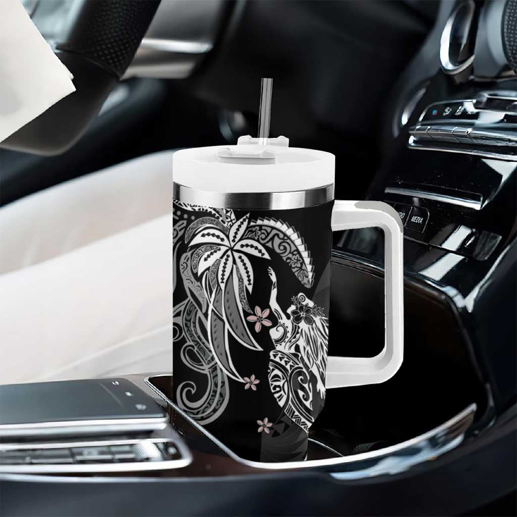 Polynesian Mermaid Plumeria Tribal Tattoo Tumbler With Handle LT01 - Polynesian Pride