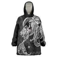 Polynesian Mermaid Plumeria Tribal Tattoo Wearable Blanket Hoodie LT01 One Size Black - Polynesian Pride
