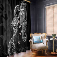 Polynesian Mermaid Plumeria Tribal Tattoo Window Curtain LT01 - Polynesian Pride