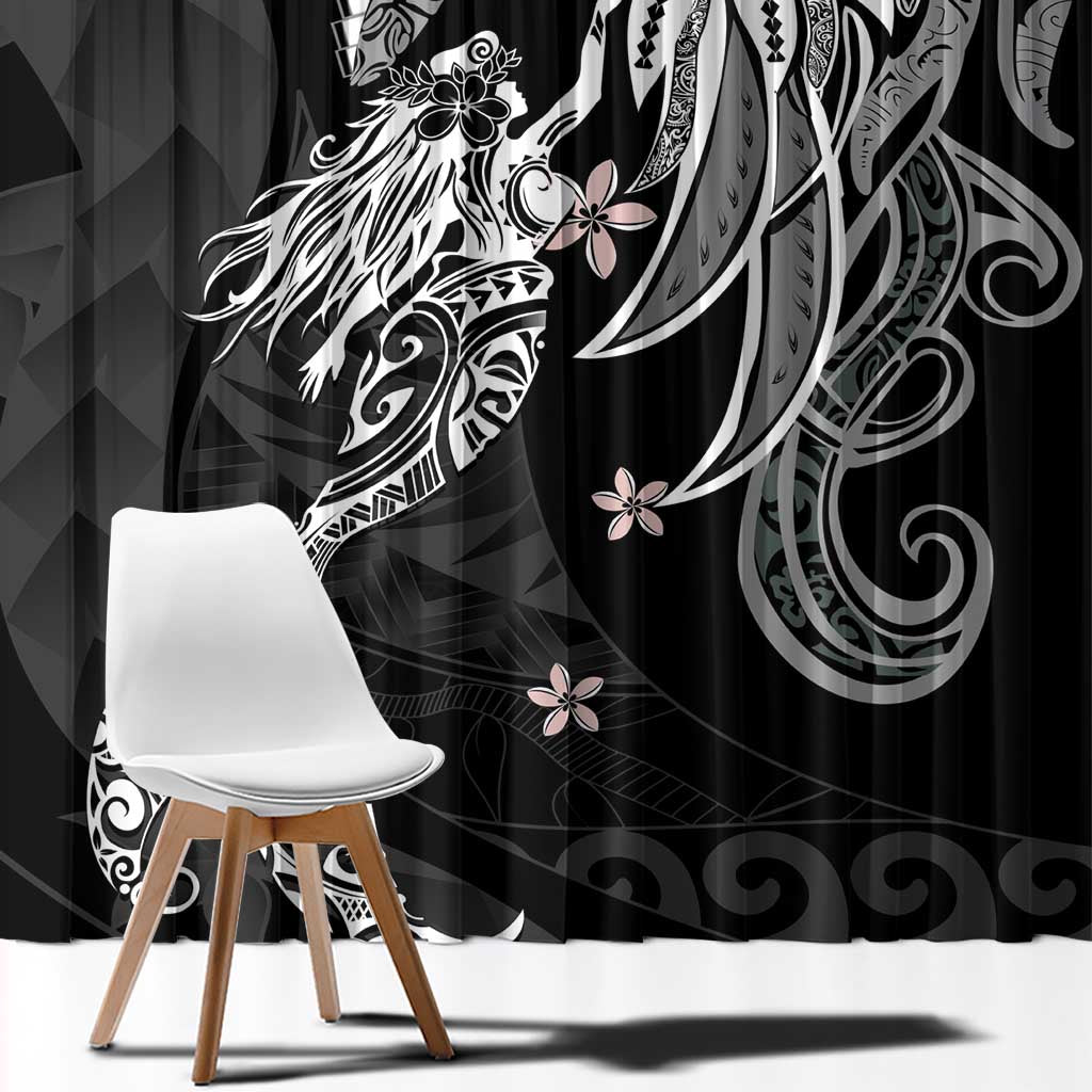 Polynesian Mermaid Plumeria Tribal Tattoo Window Curtain LT01 - Polynesian Pride