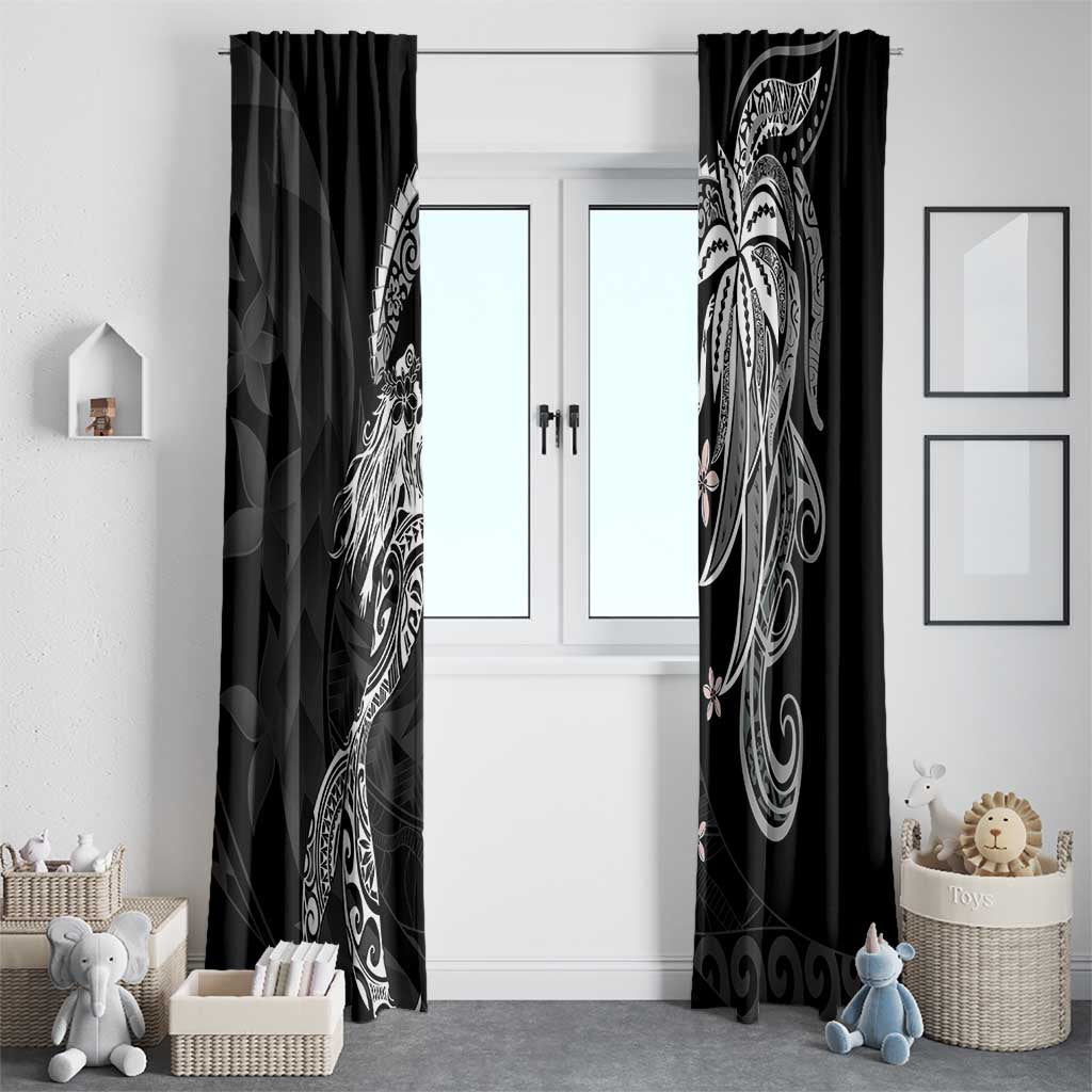Polynesian Mermaid Plumeria Tribal Tattoo Window Curtain LT01 - Polynesian Pride