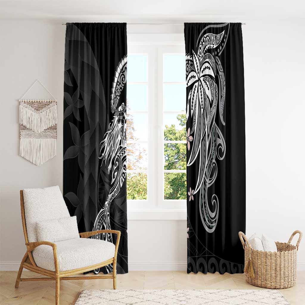 Polynesian Mermaid Plumeria Tribal Tattoo Window Curtain LT01 - Polynesian Pride