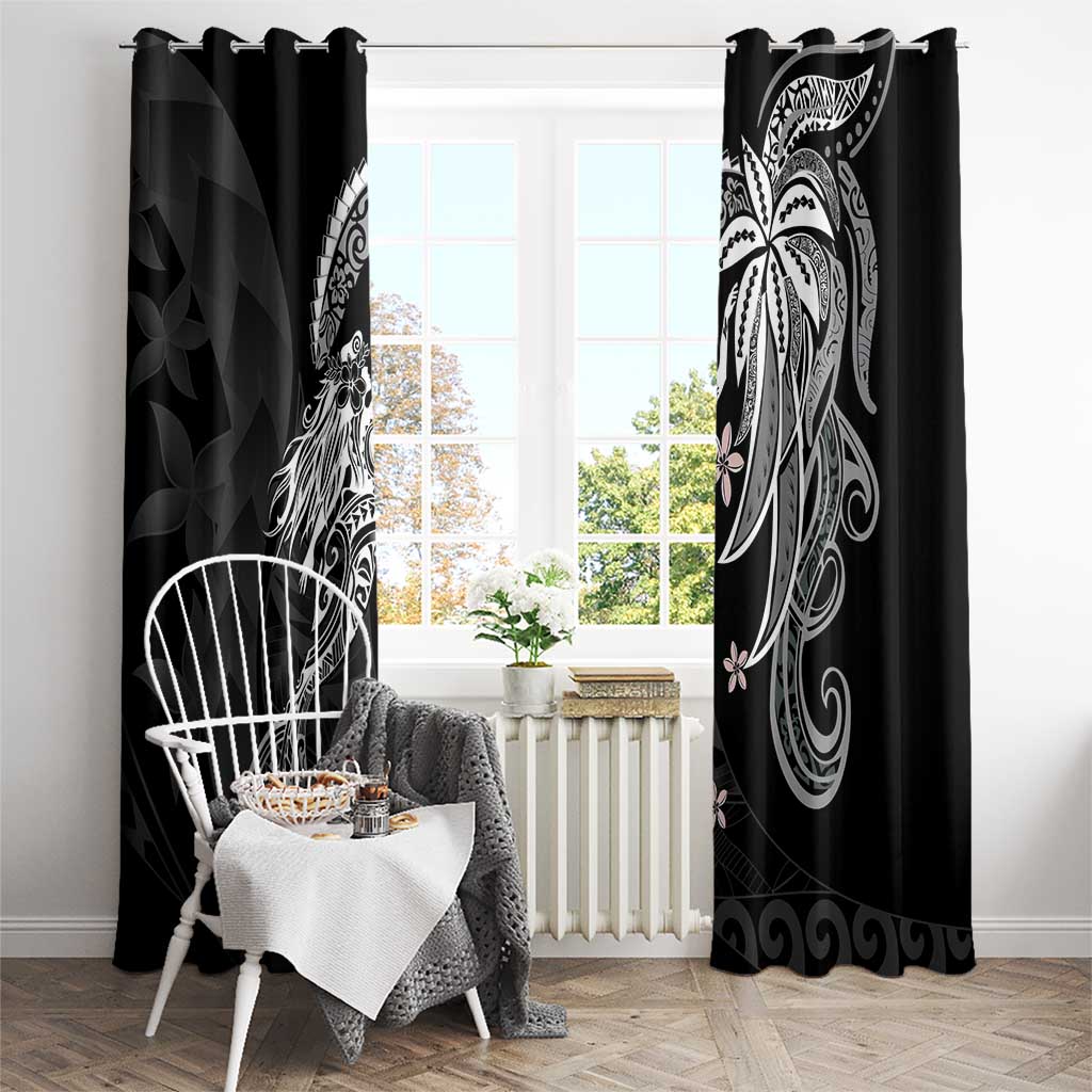 Polynesian Mermaid Plumeria Tribal Tattoo Window Curtain LT01 - Polynesian Pride