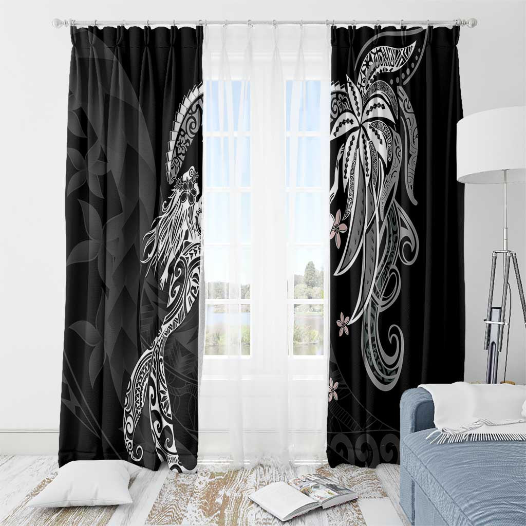 Polynesian Mermaid Plumeria Tribal Tattoo Window Curtain LT01 - Polynesian Pride