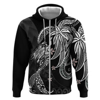 Polynesian Mermaid Plumeria Tribal Tattoo Zip Hoodie