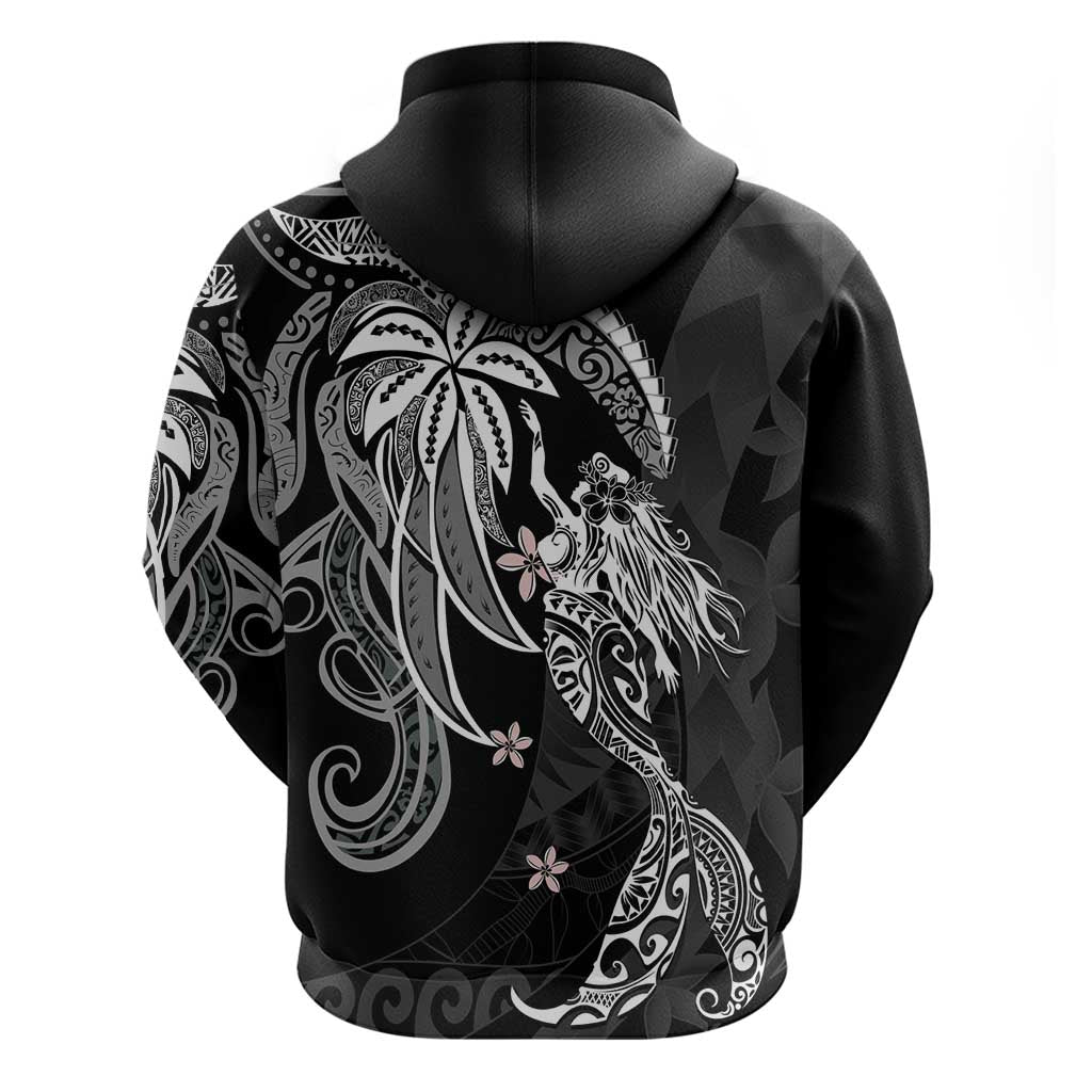 Polynesian Mermaid Plumeria Tribal Tattoo Zip Hoodie