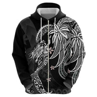 Polynesian Mermaid Plumeria Tribal Tattoo Zip Hoodie