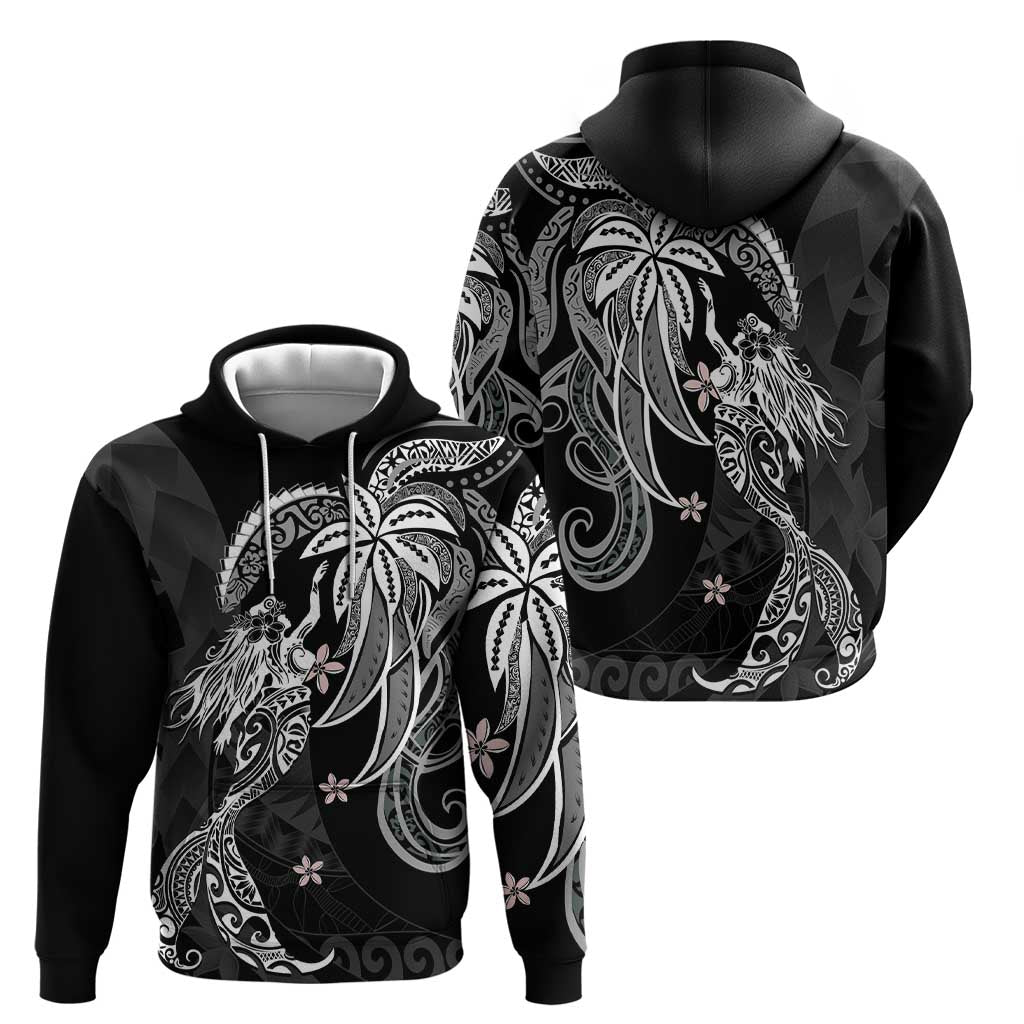 Polynesian Mermaid Plumeria Tribal Tattoo Zip Hoodie