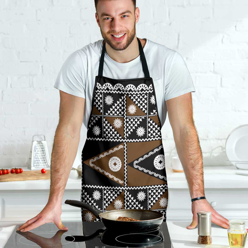 Fiji Brown Masi Pattern Apron Fijian Tapa LT01 - Polynesian Pride