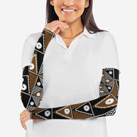 Fiji Brown Masi Pattern Arm Sleeves Fijian Tapa LT01 - Polynesian Pride