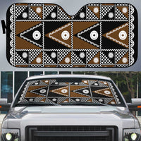 Fiji Brown Masi Pattern Auto Sun Shade Fijian Tapa LT01 Brown - Polynesian Pride