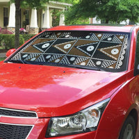 Fiji Brown Masi Pattern Auto Sun Shade Fijian Tapa LT01 - Polynesian Pride