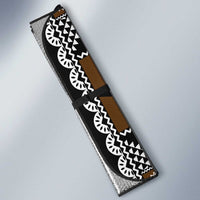 Fiji Brown Masi Pattern Auto Sun Shade Fijian Tapa LT01 - Polynesian Pride