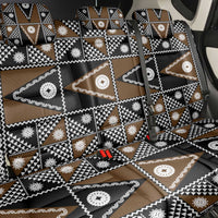 Fiji Brown Masi Pattern Back Car Seat Cover Fijian Tapa