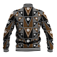 Fiji Brown Masi Pattern Baseball Jacket Fijian Tapa LT01 - Polynesian Pride