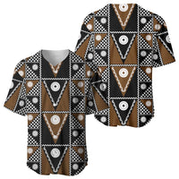 Fiji Brown Masi Pattern Baseball Jersey Fijian Tapa LT01 - Polynesian Pride