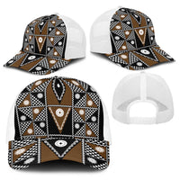 Fiji Brown Masi Pattern Baseball Net Cap Fijian Tapa LT01 - Polynesian Pride