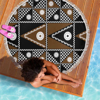 Fiji Brown Masi Pattern Beach Blanket Fijian Tapa LT01 - Polynesian Pride