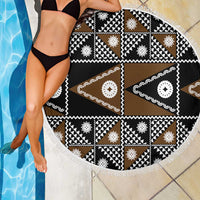 Fiji Brown Masi Pattern Beach Blanket Fijian Tapa LT01 - Polynesian Pride