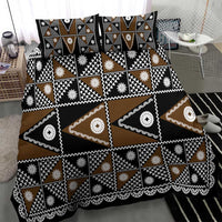 Fiji Brown Masi Pattern Bedding Set Fijian Tapa LT01 - Polynesian Pride