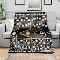 Fiji Brown Masi Pattern Blanket Fijian Tapa LT01 - Polynesian Pride