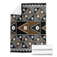 Fiji Brown Masi Pattern Blanket Fijian Tapa LT01 - Polynesian Pride