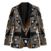 Fiji Brown Masi Pattern Blazer Fijian Tapa LT01 Unisex Brown - Polynesian Pride
