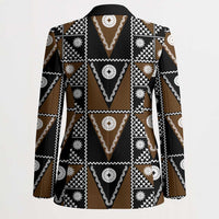 Fiji Brown Masi Pattern Blazer Fijian Tapa LT01 - Polynesian Pride