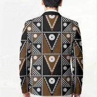 Fiji Brown Masi Pattern Blazer Fijian Tapa LT01 - Polynesian Pride
