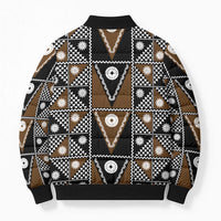 Fiji Brown Masi Pattern Bomber Puffer Jacket Fijian Tapa LT01 - Polynesian Pride