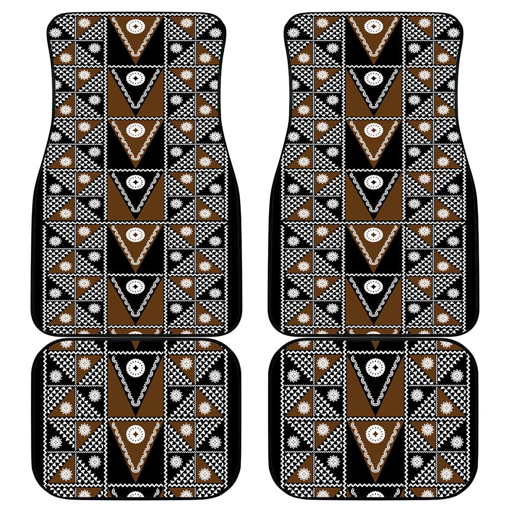 Fiji Brown Masi Pattern Car Mats Fijian Tapa LT01 - Polynesian Pride
