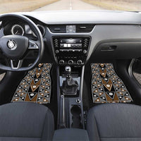 Fiji Brown Masi Pattern Car Mats Fijian Tapa LT01 Set 2pcs - Front Brown - Polynesian Pride